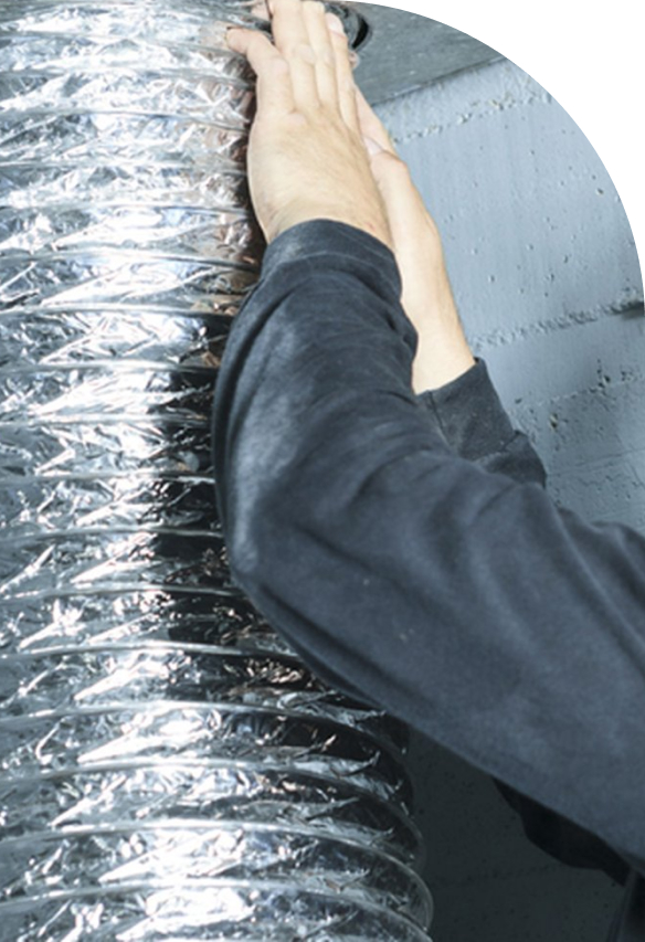 HVAC Technician Working on Ductwork