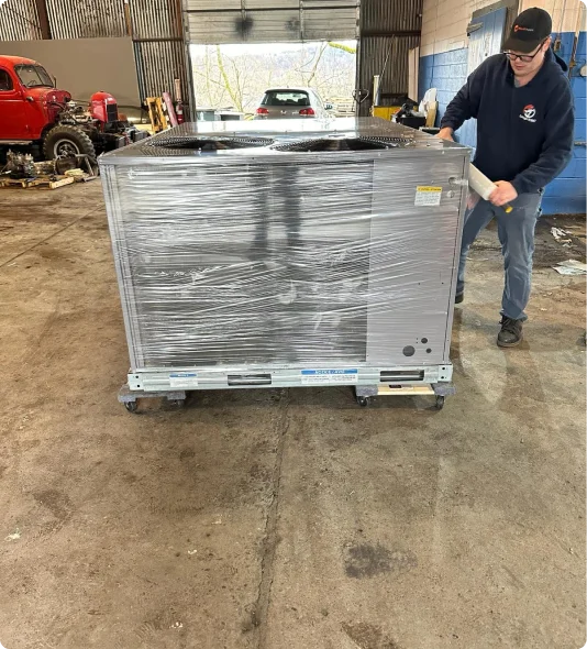 New commercial RTU prepared for installation