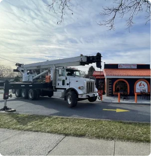 Lehigh HVAC service truck at project site