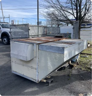 Removed rooftop HVAC unit on site