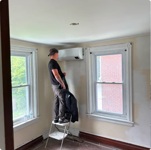 Ductless mini-split system installation